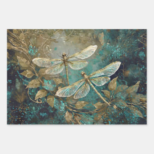 Dazzling Dancing Dragonflies, Gossamer Wings Wrapping Paper Sheets