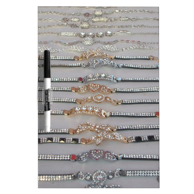 Dazzling Decorated Diamond Chain Artwork Jewelry  Dry-Erase Board (Front)