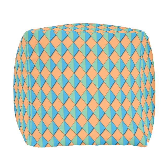 Dazzling Diamonds  Outdoor Pouf (Front)