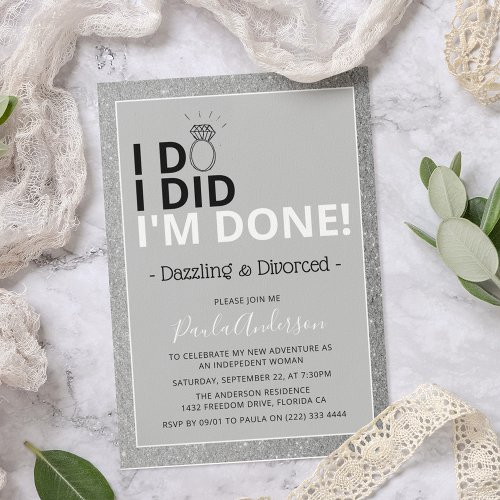 Dazzling  Divorced Party Invitation