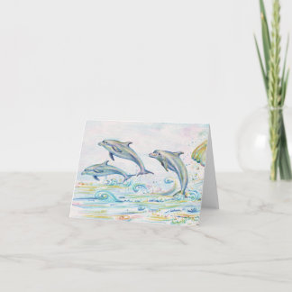 Dazzling Dolphins Note Card - 5.6" x 4"