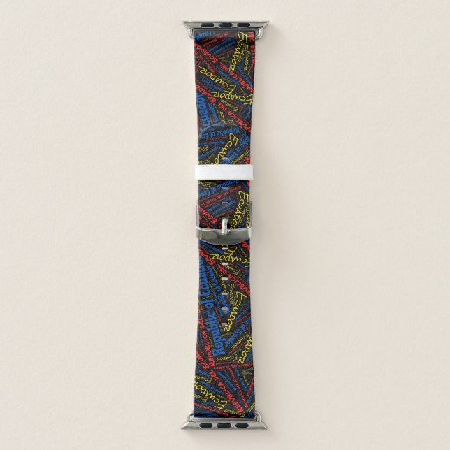 Dazzling Ecuador Flag Colors Patriotic Apple Watch Band (Band)