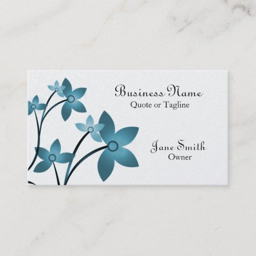 Dazzling Elegance Floral Business Card Light Blue Business Card