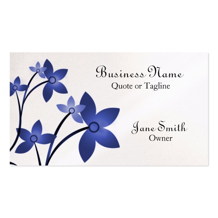 Dazzling Elegance Floral Business Card, Royal Blue