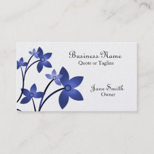 Dazzling Elegance Floral Business Card, Royal Blue Card