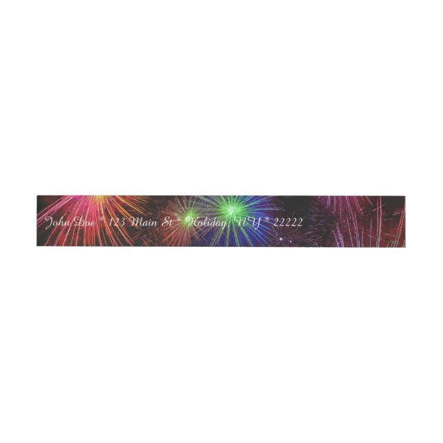 Dazzling Fireworks Wrap Around Address Label (Individual)