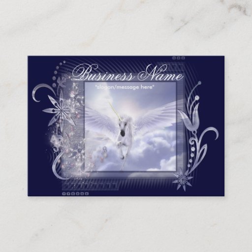 Customizable Dazzling Flying Unicorn Chubby Business Cards