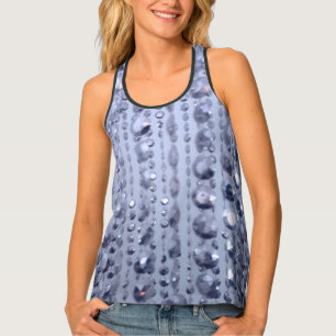 Dazzling Glittery Blue Beads Tank Top