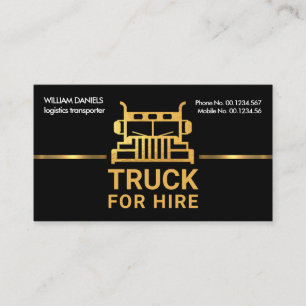 Dazzling Gold Truck Signage Border Logistics Business Card