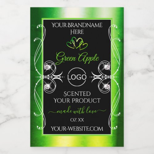 Dazzling Green Black Product Labels Jewels Logo