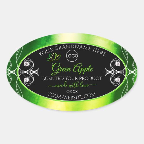 Dazzling Green Black Product Labels Jewels Logo