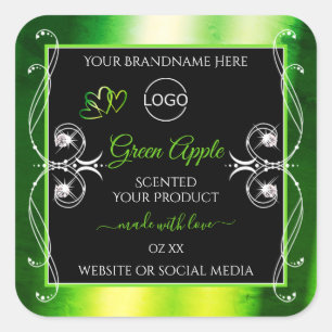 Dazzling Green Black Product Labels Jewels Logo
