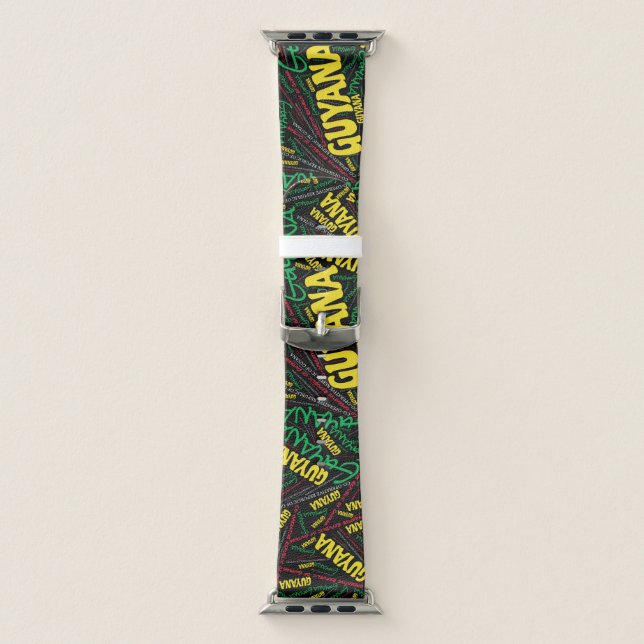 Dazzling Guyana Flag Colors Patriotic Apple Watch Band (Band)