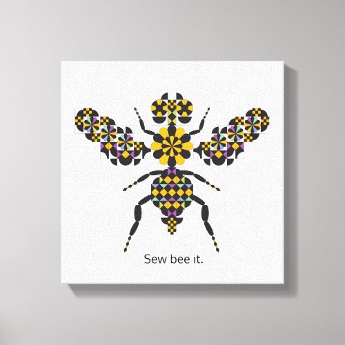 Dazzling Honey Bee Quilt Pattern Canvas Print