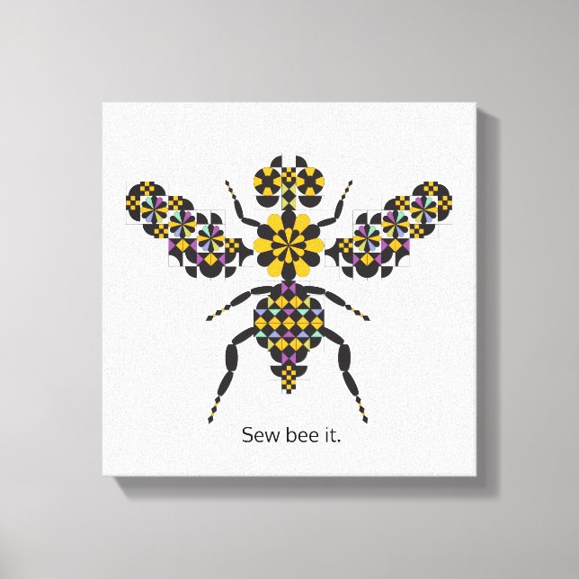 Dazzling Honey Bee Quilt Pattern Canvas Print (Front)
