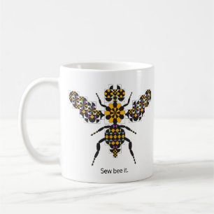 Dazzling Honey Bee Quilt Pattern Coffee Mug