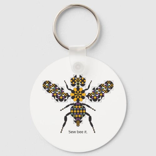 Dazzling Honey Bee Quilt Pattern Keychain