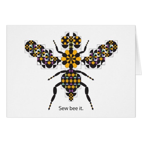 Dazzling Honey Bee Quilt Pattern Note Card
