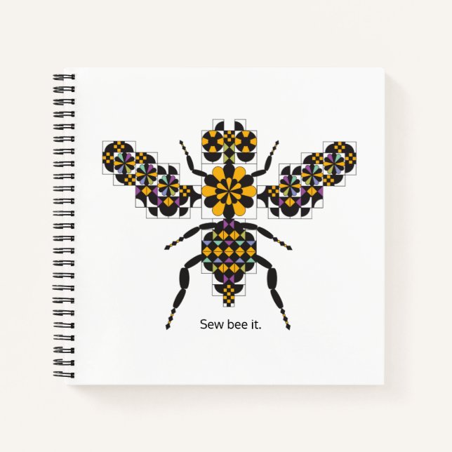 Dazzling Honey Bee Quilt Pattern Notebook (Front)