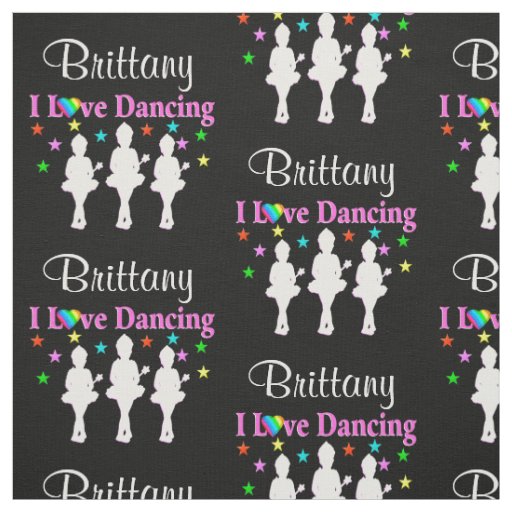DAZZLING I LOVE DANCING PERSONALIZED BALLET FABRIC