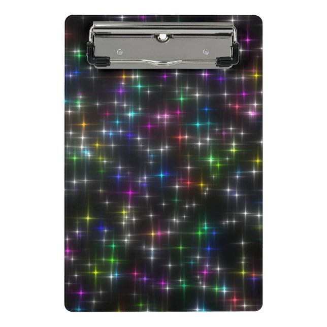 Dazzling Multicolor Stars Mini Clipboard (Front)