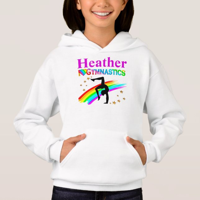 DAZZLING PERSONALIZED I LOVE GYMNASTICS HOODIE (Front)