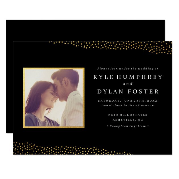 Dazzling Photo Wedding Invitation Faux Foil