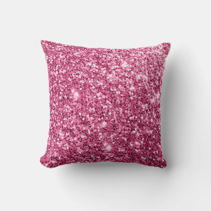 Dazzling Pink Glitter Throw Pillow