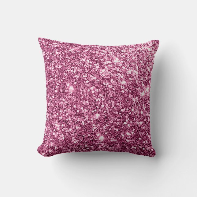 Dazzling Pink Glitter Throw Pillow (Front)