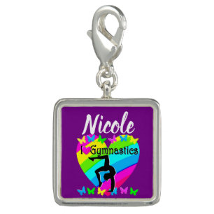 DAZZLING PURPLE I LOVE GYMNASTICS DESIGN CHARM