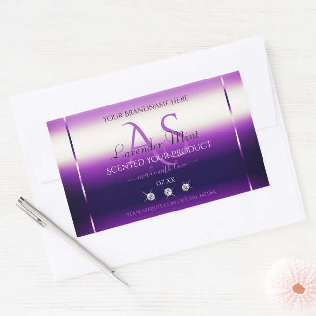 Dazzling Purple Product Labels Diamonds Monogram (Envelope)