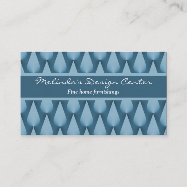 Dazzling Raindrops Business Card, Brilliant blue Business Card (Front)
