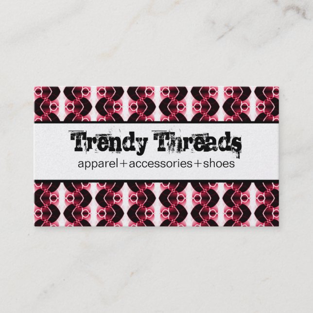 Dazzling Retro Business Card, Pink Card (Front)