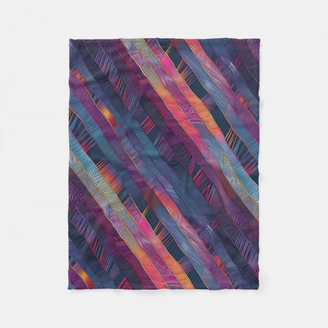 Dazzling Ribbon Patchwork Fleece Blanket (Front)