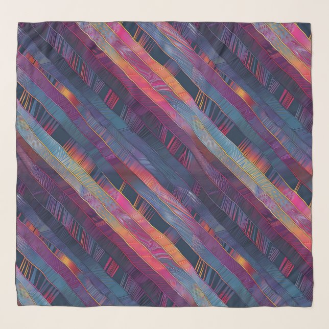 Dazzling Ribbon Patchwork Scarf (Front)