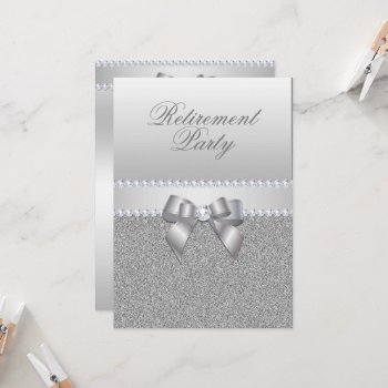 Dazzling Silver Retirement Party Invitation by Sarah_Designs at Zazzle