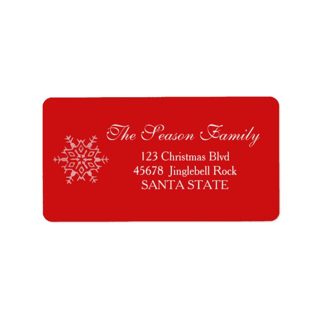 Dazzling Snowflake Holiday Address Label (Front)