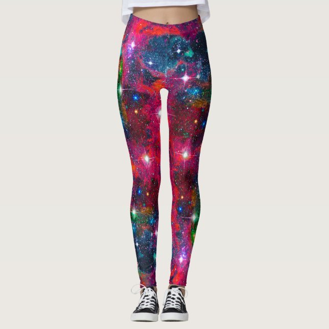 Dazzling Star Field All Over Print Leggings (Front)