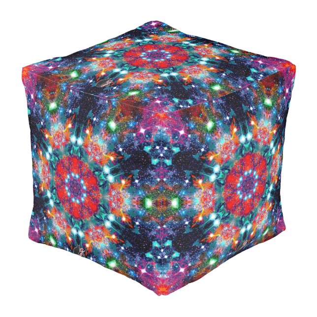 Dazzling Stellar Kaleid Pouf (Angled Front)