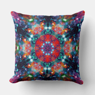 Dazzling Stellar Kaleid Throw Pillow