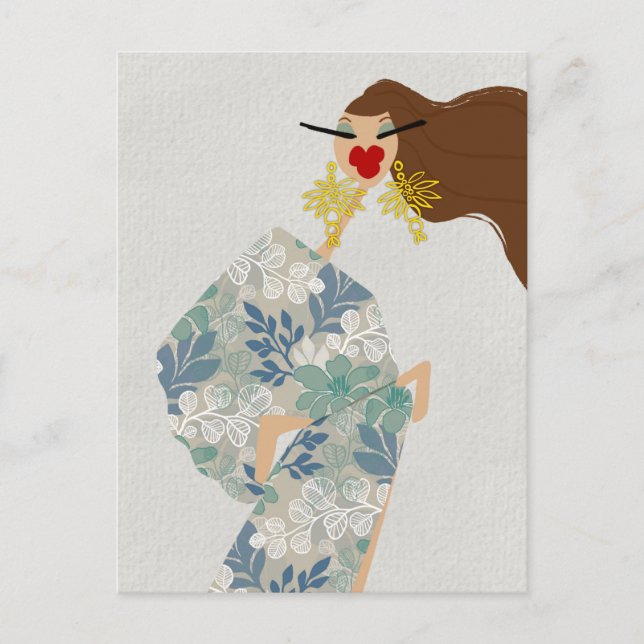 Dazzling Style Glam Fashion Art Postcard (Front)