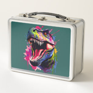 Dazzling T-Rex Metal Lunch Box