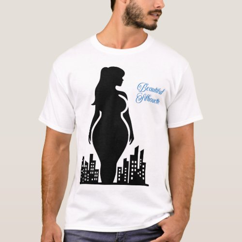 Dazzling Woman Silhouette Tee Beautifully Capture T_Shirt