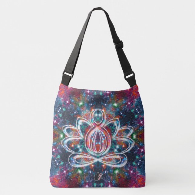 Dazzling Zen Lotus Crossbody Bag (Front)