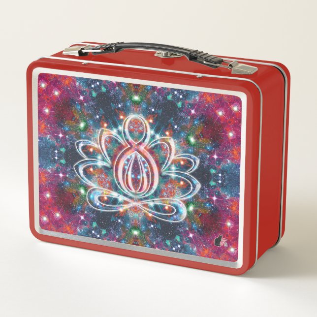 Dazzling Zen Lotus Metal Lunch Box (Back)