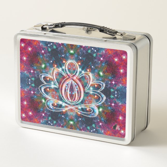 Dazzling Zen Lotus Metal Lunch Box (Back)