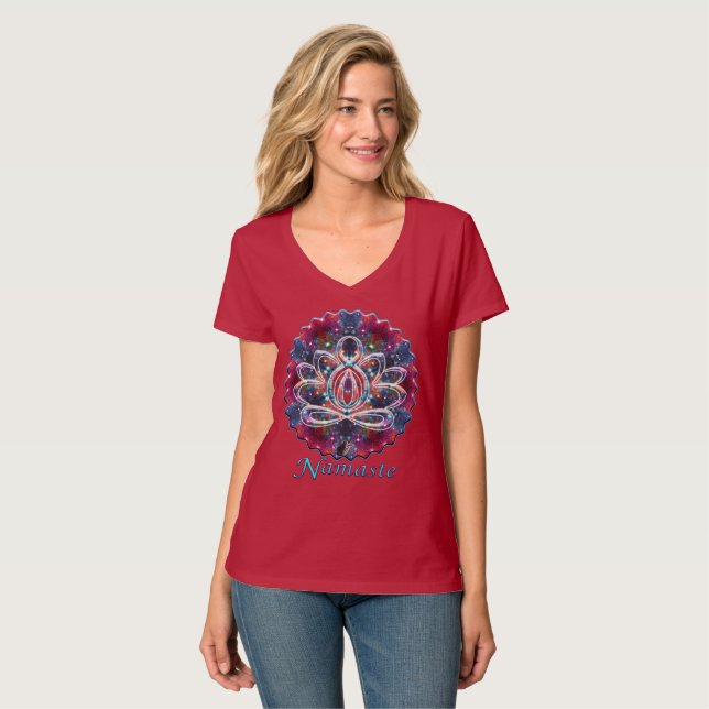 Dazzling Zen Lotus Namaste T-Shirt (Front Full)