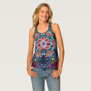 Dazzling Zen Lotus Racer Back Tank Top