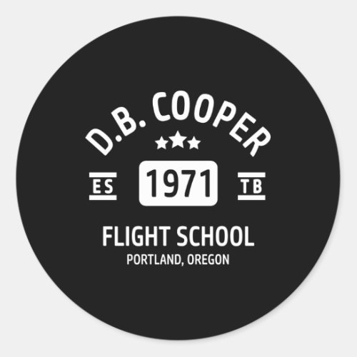 Db Cooper Flight School Classic Round Sticker