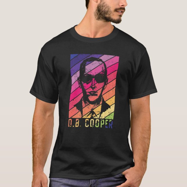 Db Cooper Vintage Rainbow 1971 Skyjacking Heist Hi T-Shirt (Front)
